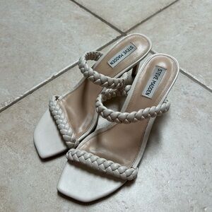 Steve Madden Women's Cream Braided Heels